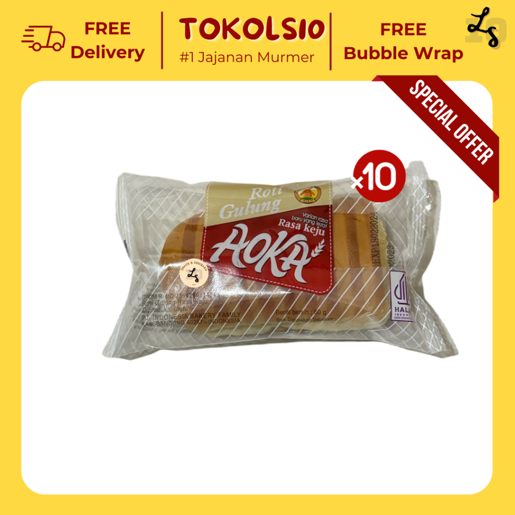 

[10 PCS LEBIH HEMAT] Roti Aoka Gulung Rasa Keju/Cokelat