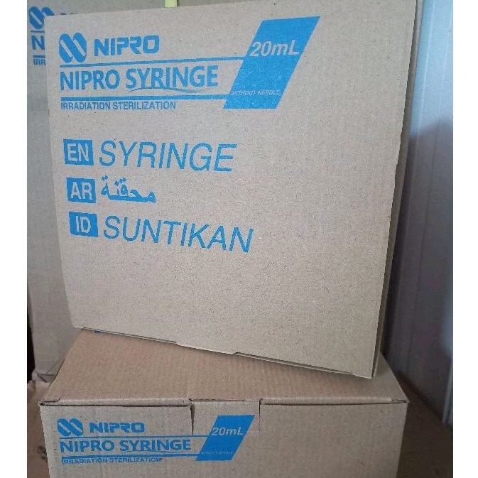 Spuit Syringe 20ml 20cc Luer Slip Nipro Box isi 50