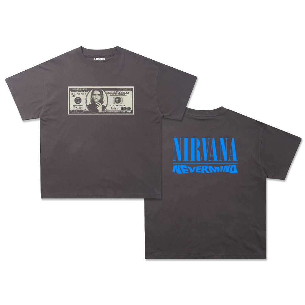 Nirvana Oversize T-shirt Vintage Dollar United State Nirvana Shirt Dark Grey