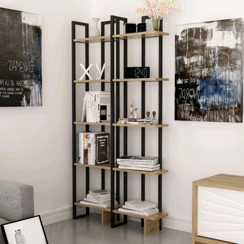 rak susun serbaguna besi rak sudut ruang tamu minimalis