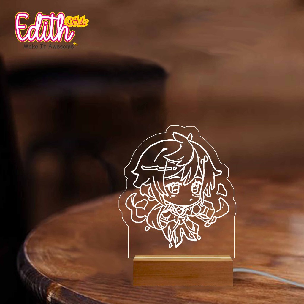 [BUKAN PO]  Lampu Hias Lampu Tidur Akrilik LED Genshin Impact / Standing Lamp Acrylic LED Genshin Im