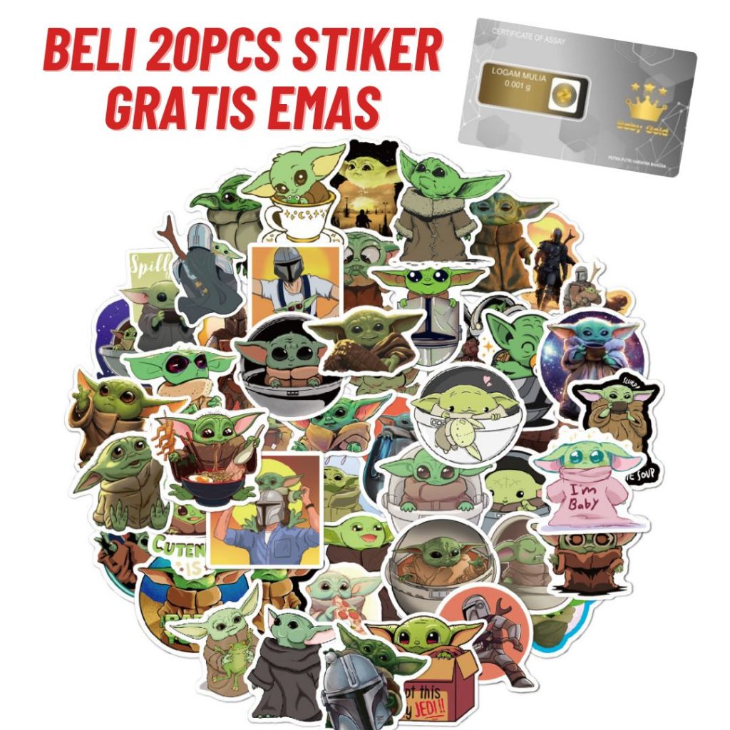 

50 PCS - Baby Yoda Starwars Stiker Waterproof / Stiker Suitcase