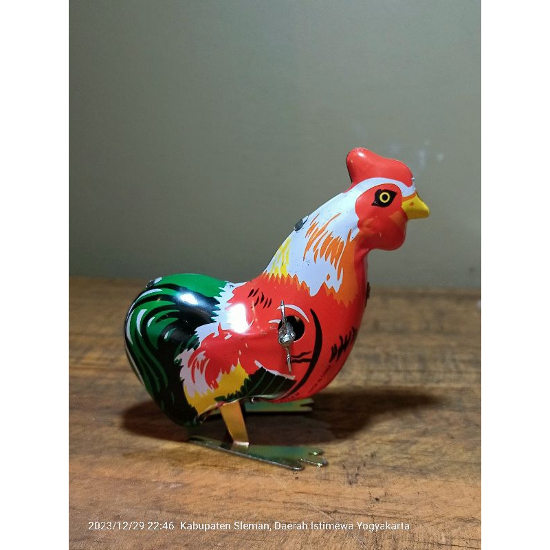 mainan kaleng tin toys ayam jago
