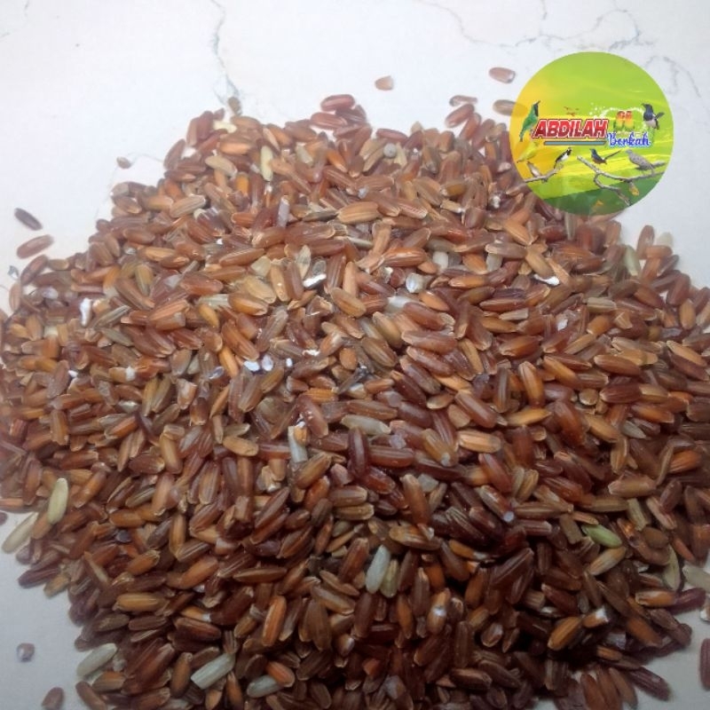 pakan/makanan beras merah burung merpati tekukur puter berat 500 gram abdilah berkah
