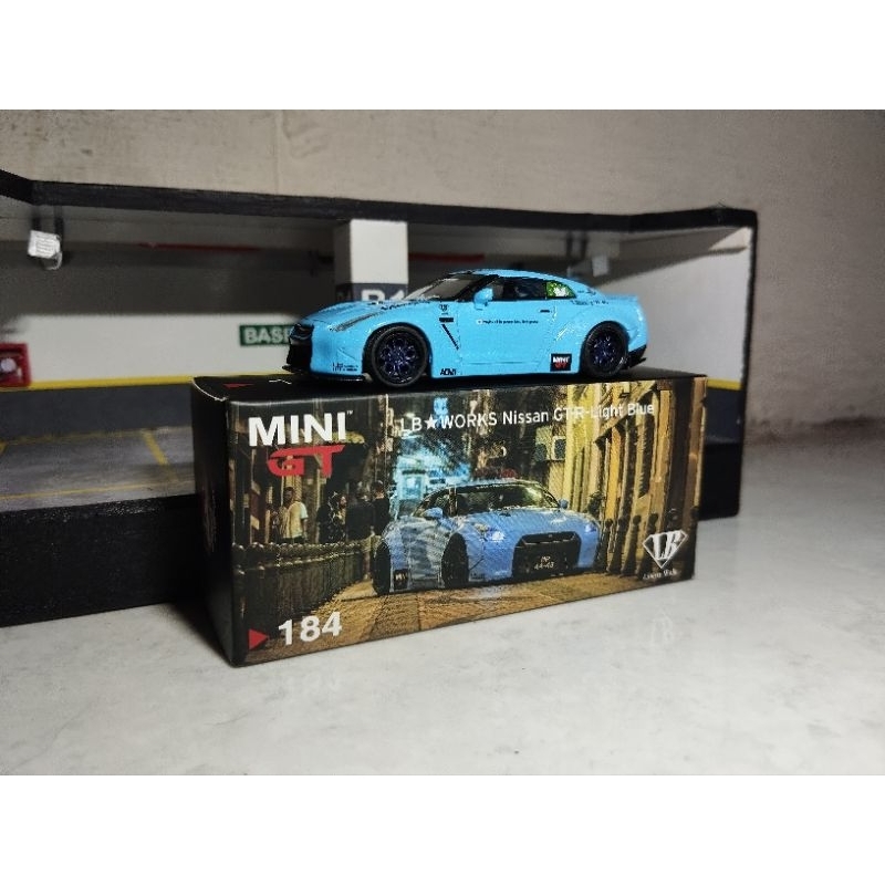 Mini GT R35 Lb Works Nissan GTR Light Blue No.184