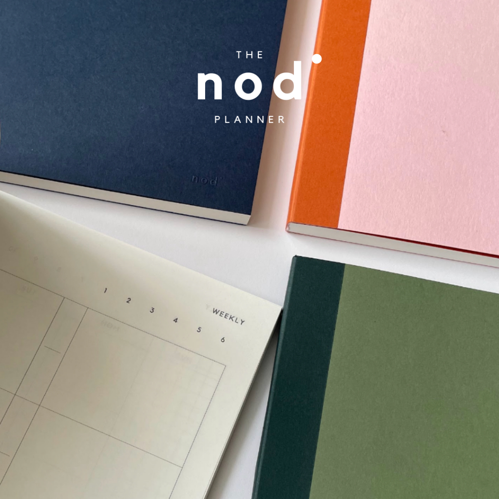 

The Nod Planner | One Year Undated Planner | Soft Cover Journal | Minimal Notebook | Agenda Annual Monthly Weekly | Nod Paper Co.