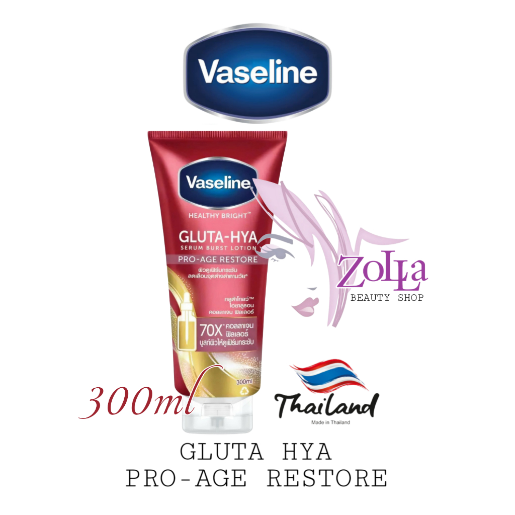 VASELINE GLUTA-HYA PRO AGE RESTORE 300ml - BODY LOTION VASELINE ORIGINAL THAILAND