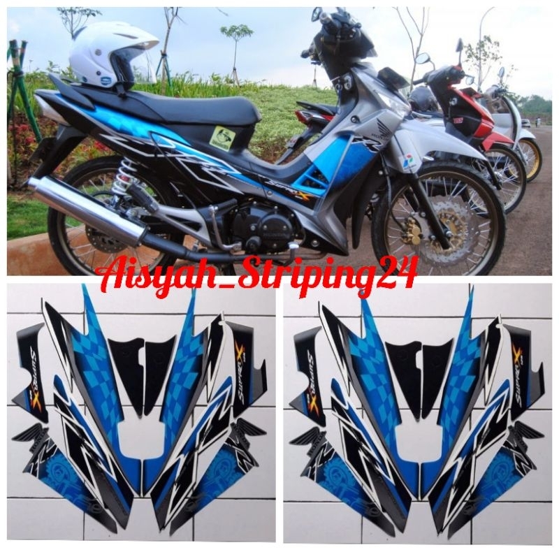 STIKER STRIPING LIS LES POLET BODY MOTOR SUPRA X 125 R 2008