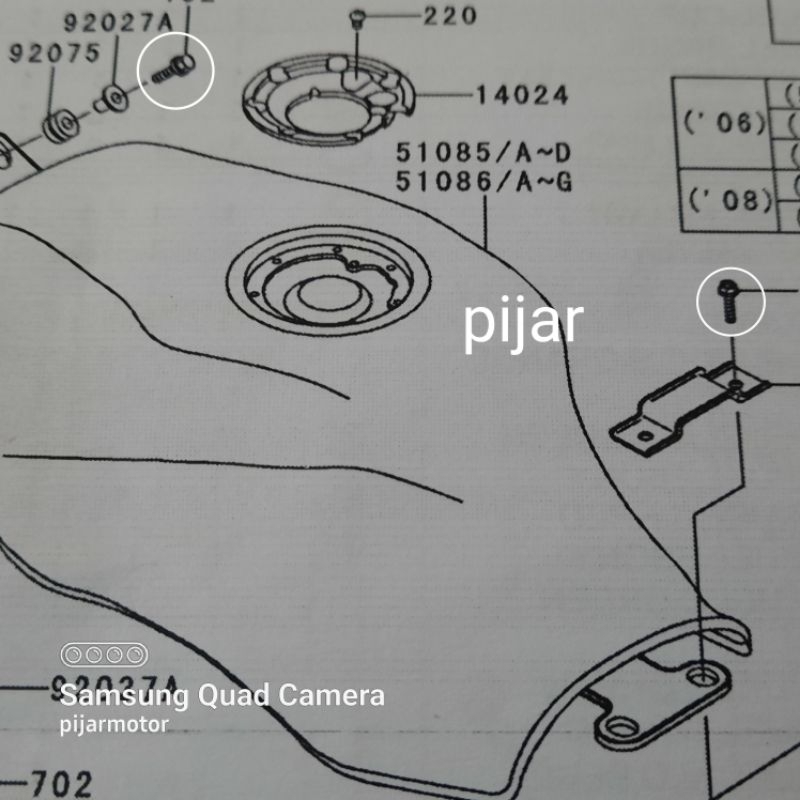 Baut 6x25 Tangki Bensin Depan Belakang Kawasaki Ninja 150 RR OLD NEW