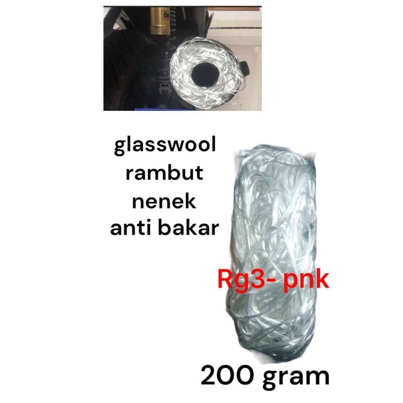 GLASSWOOL RAMBUT NENEK GASBUL KNALPOT RAMBUT NENEK GASPOL RAMBUT NENEK ANTI BAKAR