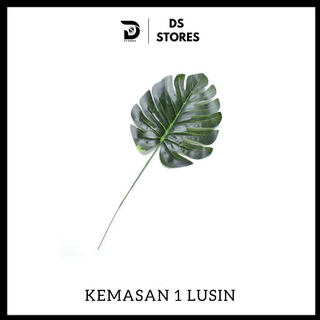 Daun Hias Monstera Artificial Kemasan 1 Lusin Plastik Kecil Dekorasi Kamar Rumah Meja Kantor