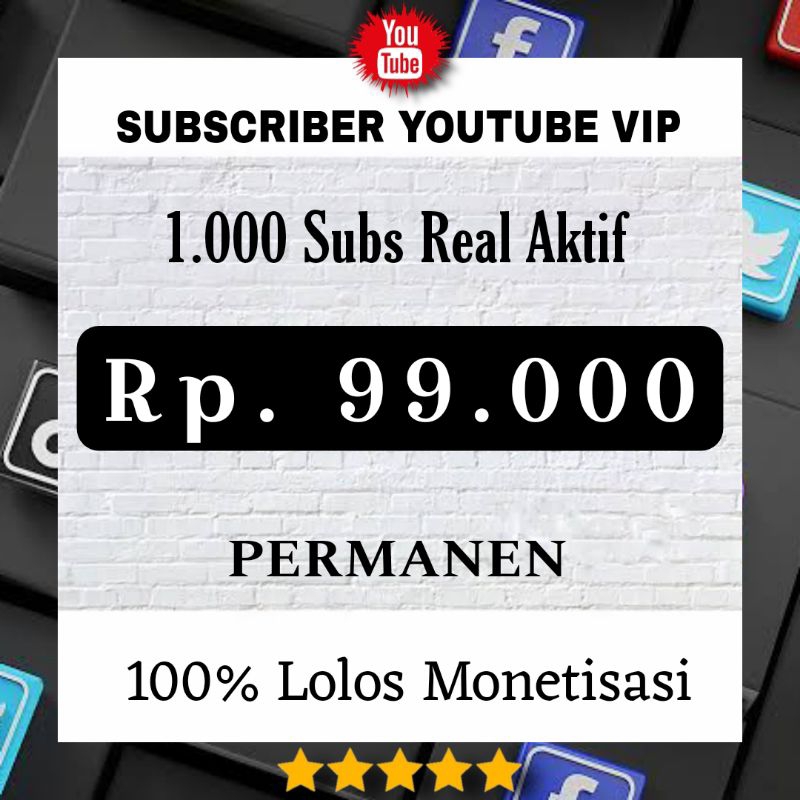 1000 Subscriber YouTube Permanen Real Aktif Bergaransi