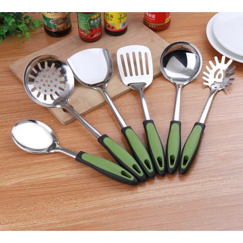 Spatula Penggorengan Sutil Sodet Stainless Steel Ganggang 2 Warna Plastik Tebal Awet