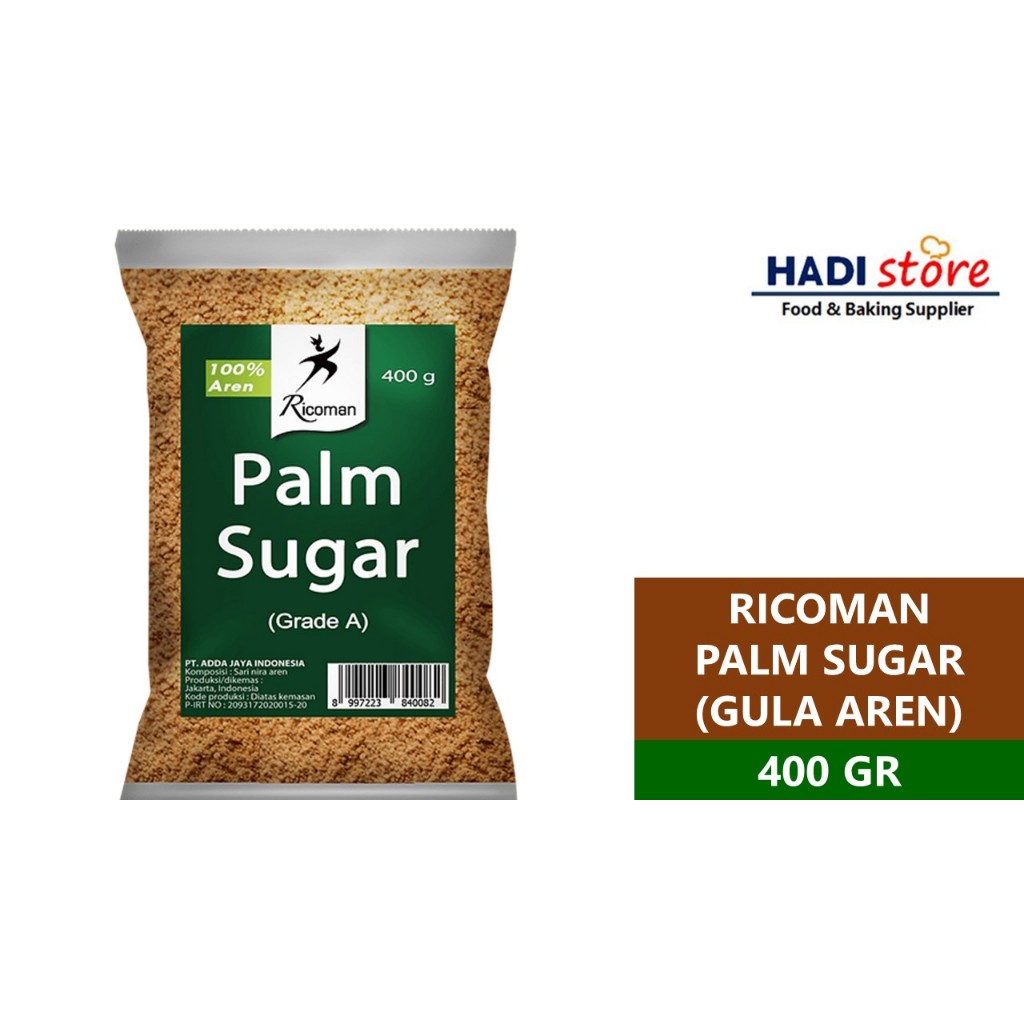 

RICOMAN PALM SUGAR GULA PALEM AREN GRADE A - 400 GRAM