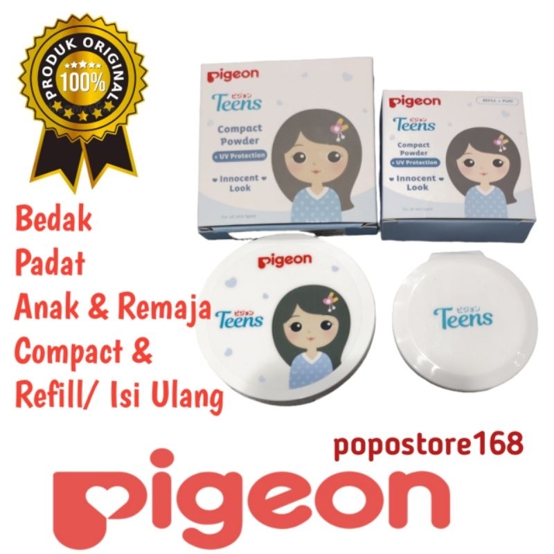 BEDAK PIGEON TEENS COMPACT POWDER UV PROTECTION 14GRAM/ BEDAK PADAT PIGEON TEENS/ BEDAK PIGEON REFIL