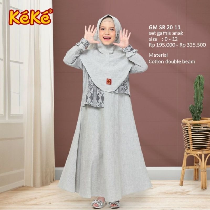 Gamis Anak Terbaru Keke GMSR 2011 Size 9 Abu