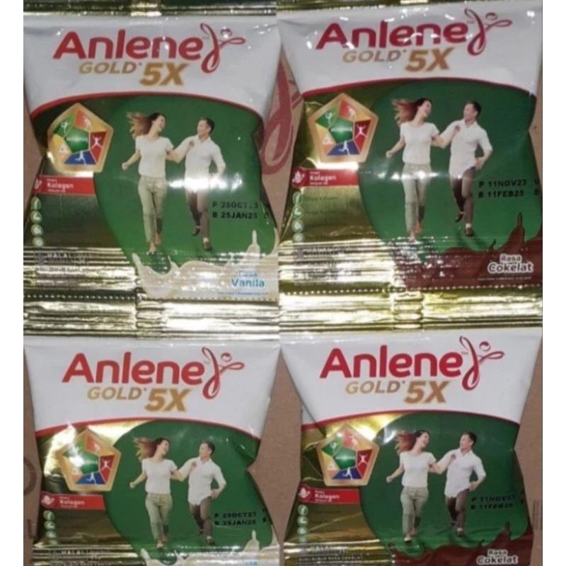 

Anlene Gold Susu Bubuk Vanilla Cokelat 25G 1 Renceng Isi 10 Sachet