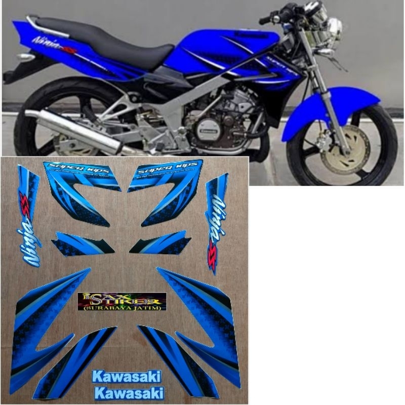 Striping Original Kawasaki Ninja SS biru tahun 2011 2012