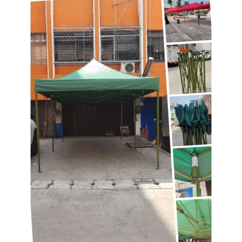 tenda lipat super premium ket besi 1,4mm UK 3x6 besi Hijau