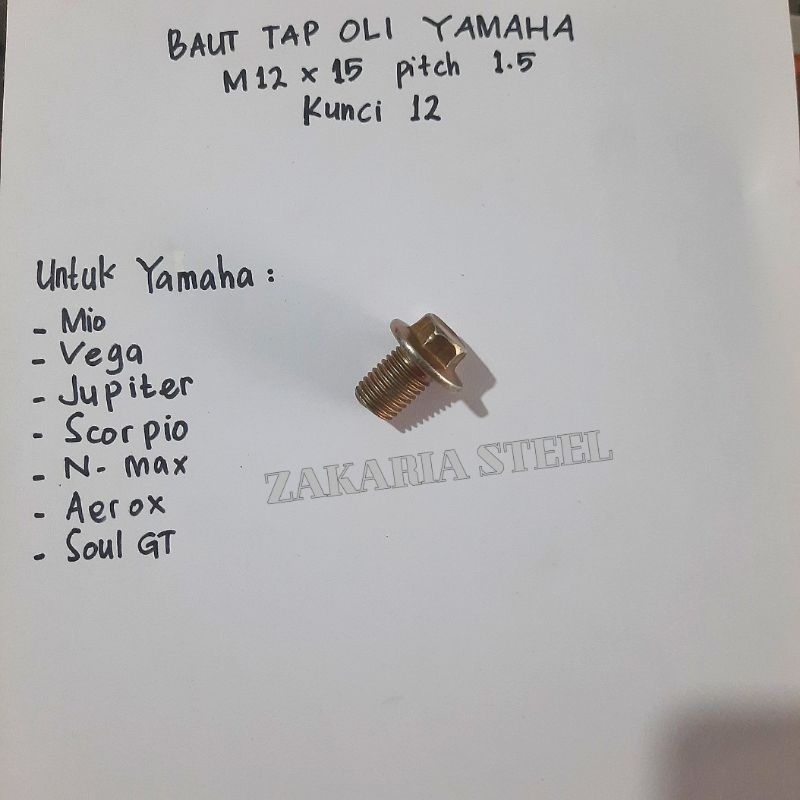 BAUT TAP OLI YAMAHA M12X15 PITCH 1.5