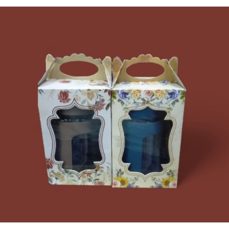 

Box Gelas/Botol souvenir 10x10x16 Cream flower