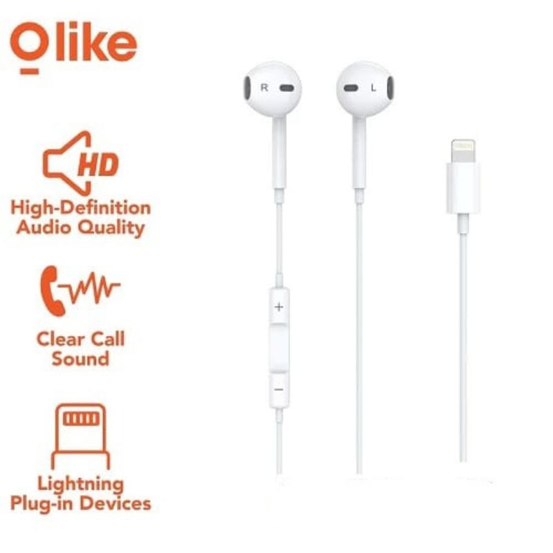 Olike E12 Headset iPhone Lightning Earphone Bass Original