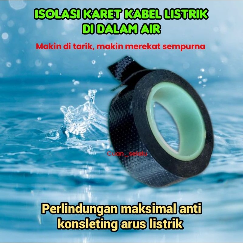Isolasi karet kabel listrik kedap air | solasi rubber tape celup dalam air | solasi tarik
