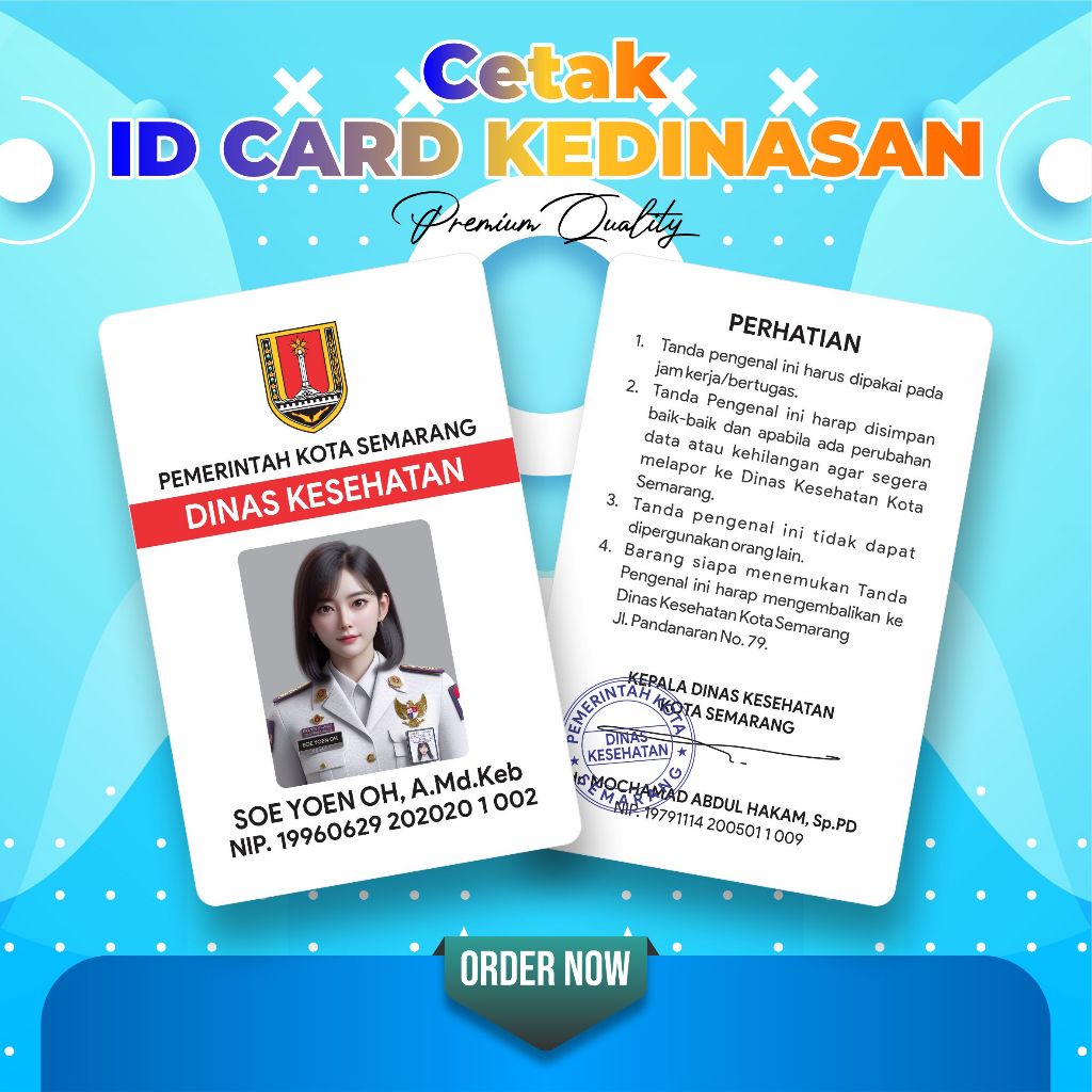 

CETAK ID C4RD DINAS KESEHATAN KOTA SEMARANG PREMIUM QUALITY by ASTORE ID OFFICIAL