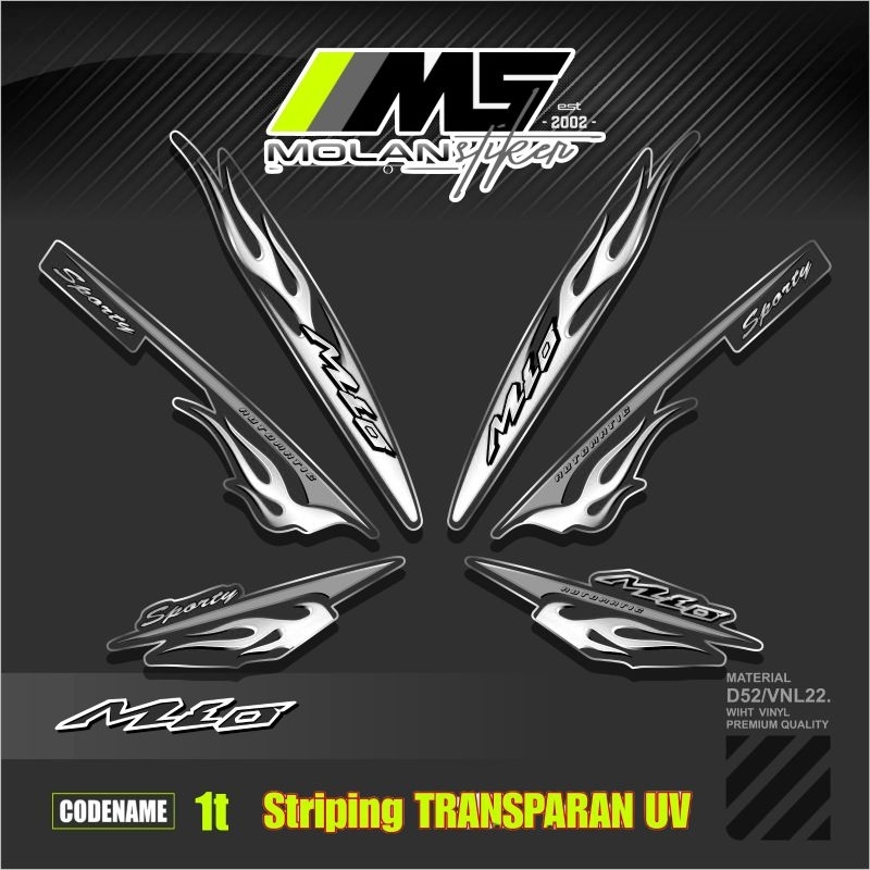Decal Sticker Striping Variasi Transparan Uv Mio Api Mio Sporty  2006/2007 Mio Lama/Old Mio Karbu Mi