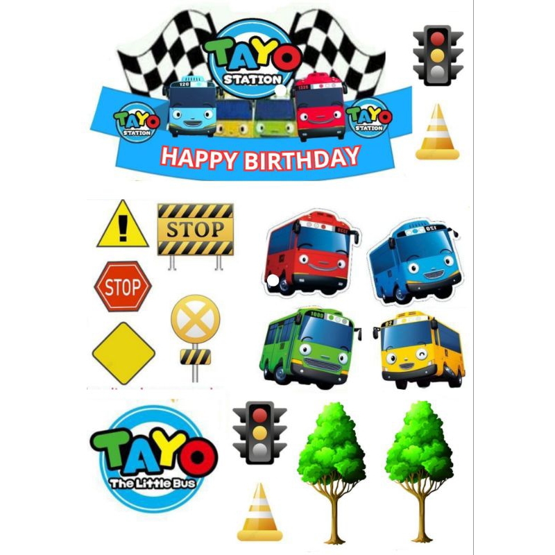 Topper Cake Ultah Karakter Tayo