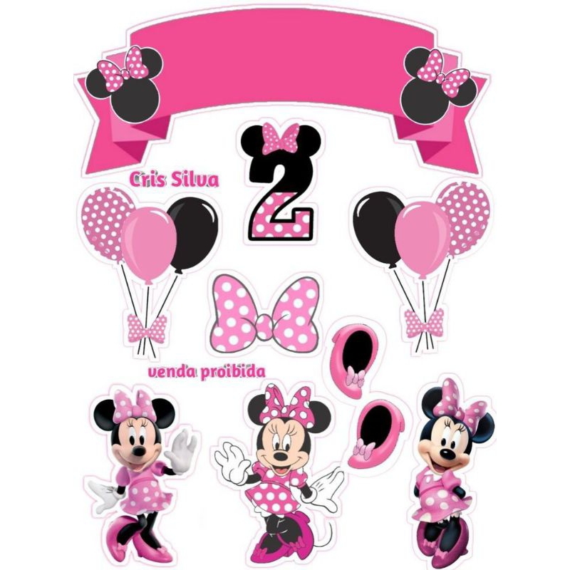 Topper Cake Ultah Karakter Mini Mouse