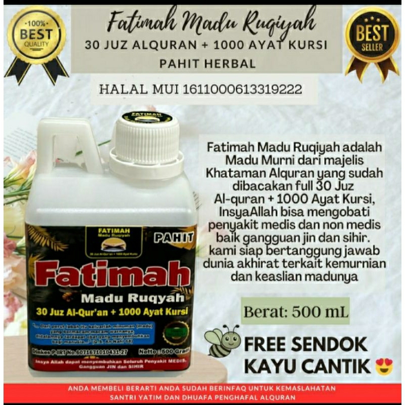 

TERLARIS - MADU FATIMAH RUQYAH 30 JUZ Al-Qur'an + 1000 Ayat Kursi (Rasa Pahit 500gr)