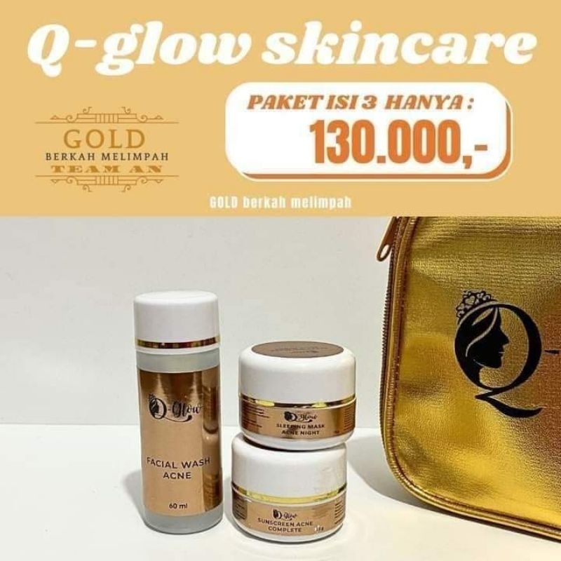 ( New ) Q glow skincare , skincare Q glow viral aman bpom