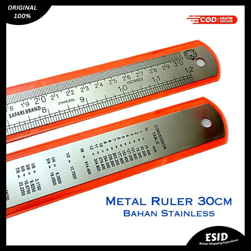 

Penggaris Besi 30cm Bahan Stainless | Metal Ruler