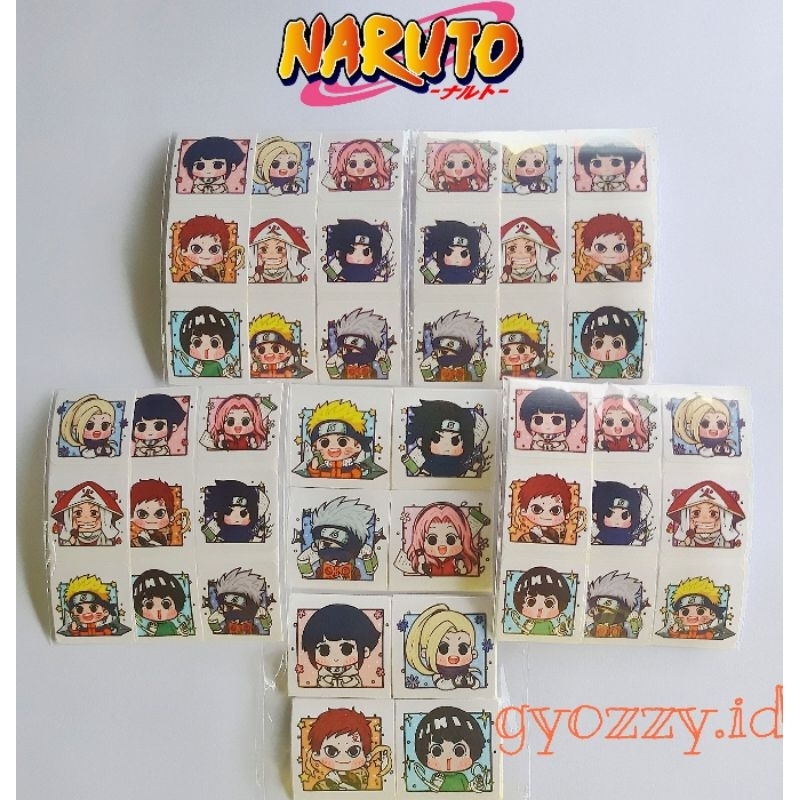 

50pcs/sticker anime naruto, sakura, sasuke, kakashi, garaa untuk dekorasi/deco