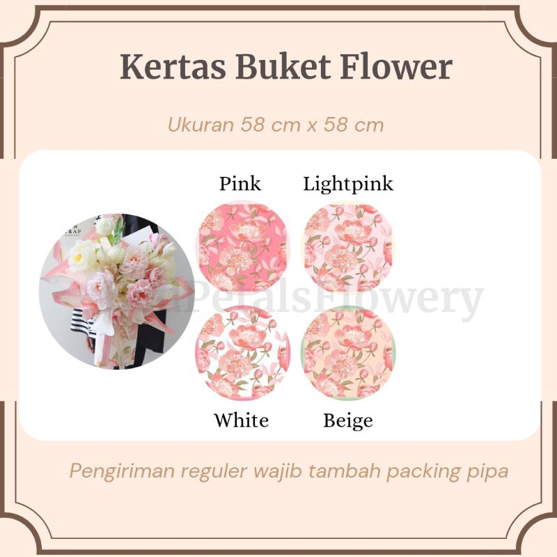 

FREE PACKING Kertas Buket Cellophane Motif Flower
