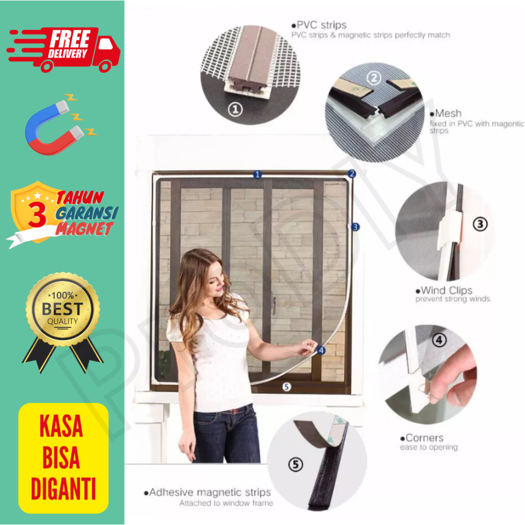 L50 x T50/140 Kasa Kawat Nyamuk Custom Magnet DIY ProDIY / Kasa Magnet Jendela / Kasa Kawat Nyamuk M