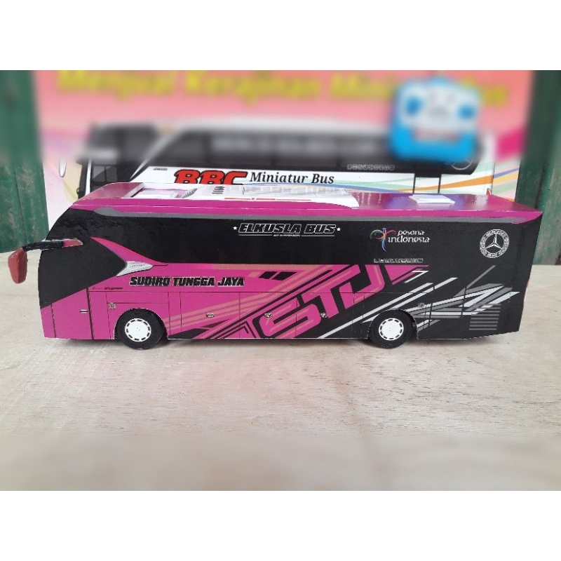 Miniatur Bus RC Sudiro Tungga Jaya STJ LAROSSCA ( Remote Control ) DETIL RAPIH FULL TELOLET FULL STR
