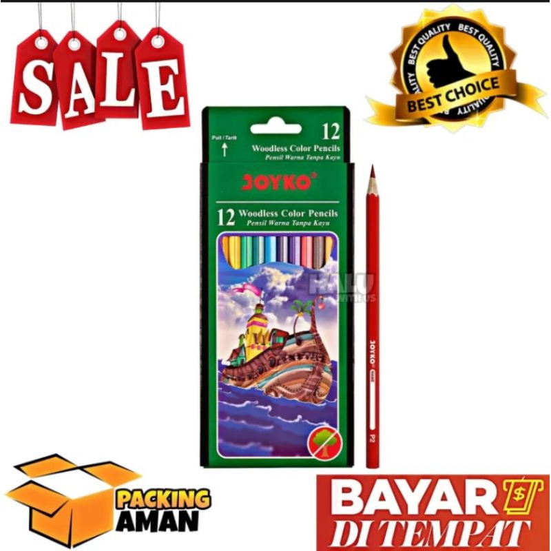 

(BISA COD) PROMO 1 Set Pensil Warna Joyko CP-103 12 Warna / Pensil Warna Kayu / Alat Menggambar / Alat Melukis / Alat Mewarnai