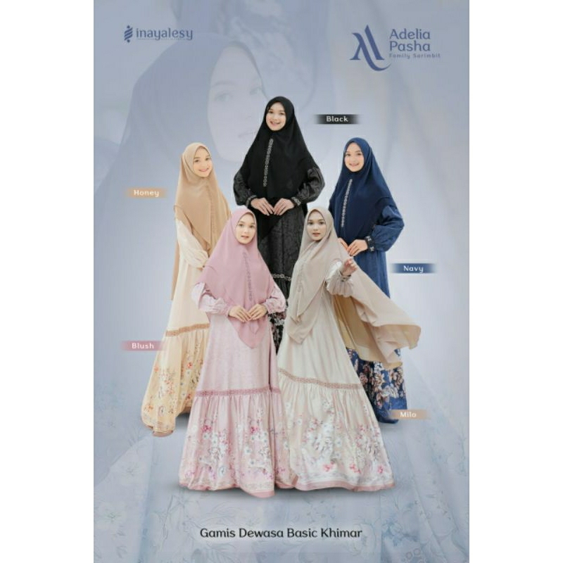 ELEGANT DRESS SET KHIMAR ADELIA PASHA SERIES INAYALESY