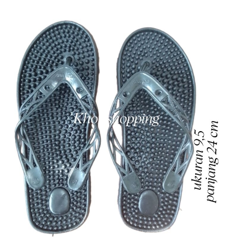 Sandal Skyway Kesehatan Karet Hitam Ukuran 9.5 Untuk Refleksi