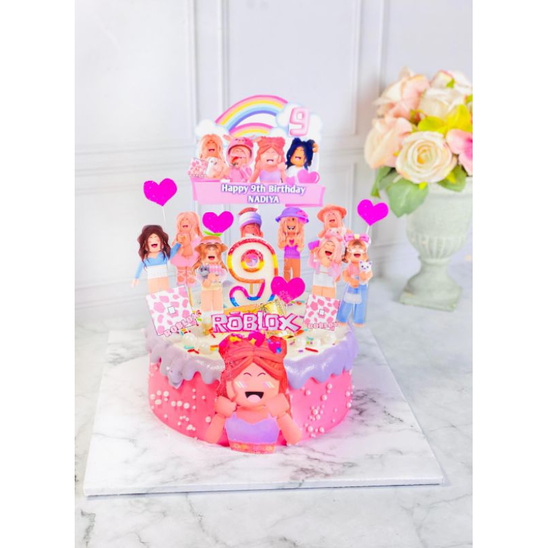 kue ulang tahun anak birthday roblox girl cake