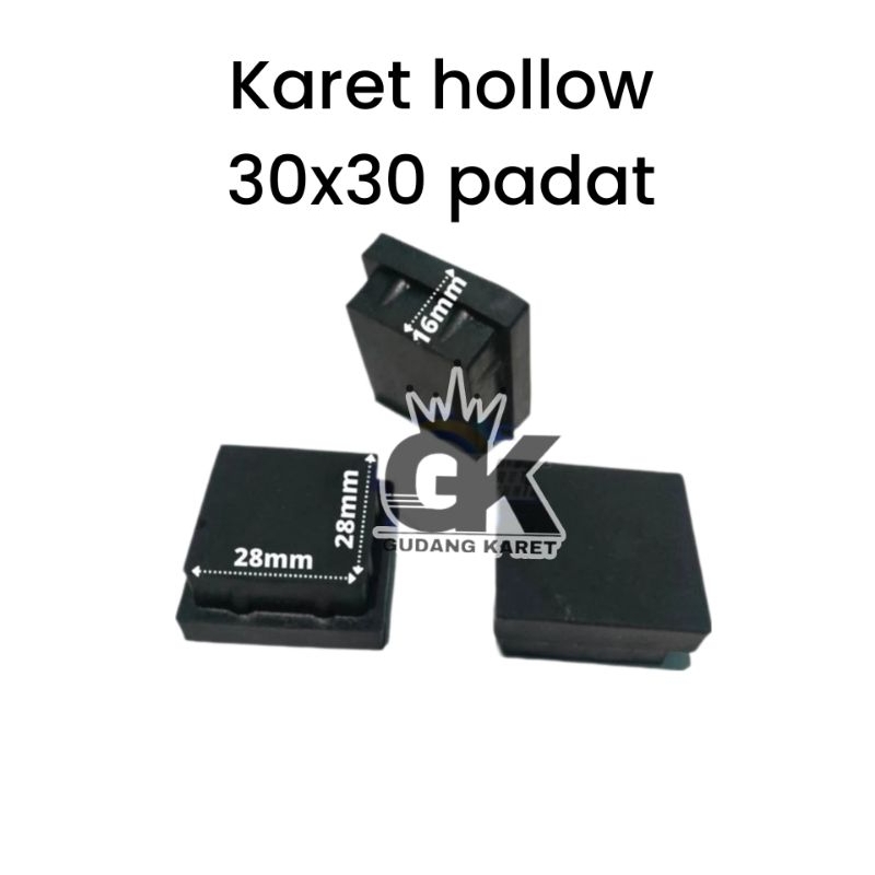 Karet Hollow 3×3 [28mmx28mm] Karet Besi Hollo 3x3 Padat
