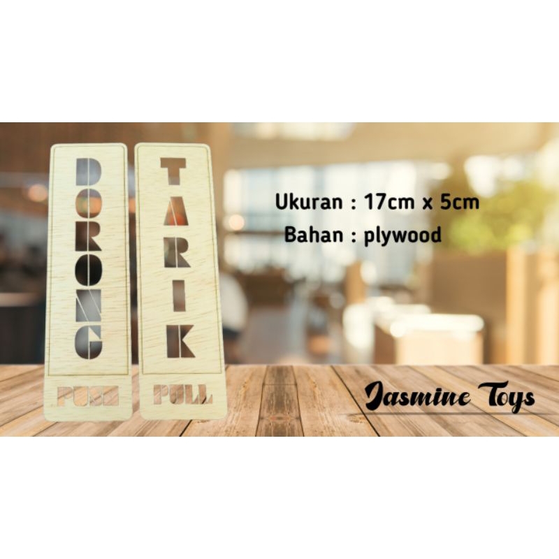 

Label Pintu Aesthetic Dorong Push Tarik Pull Plywood Bukan Sticker