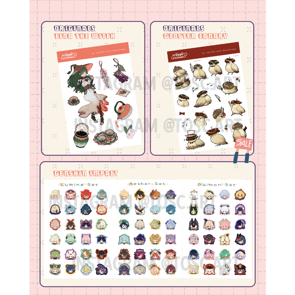 

[ froggo ] washi sticker genshin impact original globster canary bird witch cute import waterproof paper import aether paimon lumine alhaitham kaveh dilluc kaeya zhongli childe cyno ayato thoma kokomi ayaka xiao hutao ganyu beidou ningguang dehya baizhu