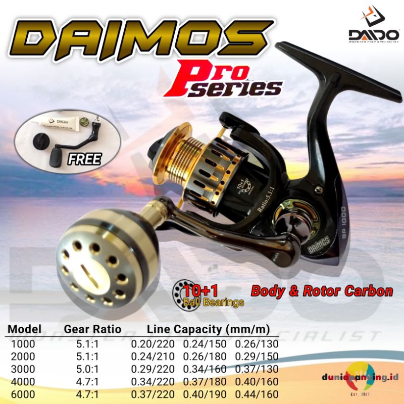 Reel daido daimos pro series 1000 2000 3000 4000 6000 power handle free handle grease drag knob hand