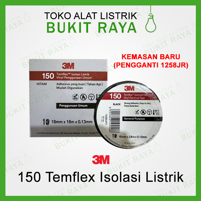 

3M 150 Temflex Isolasi Listrik Hitam (Pengganti 1258JR)