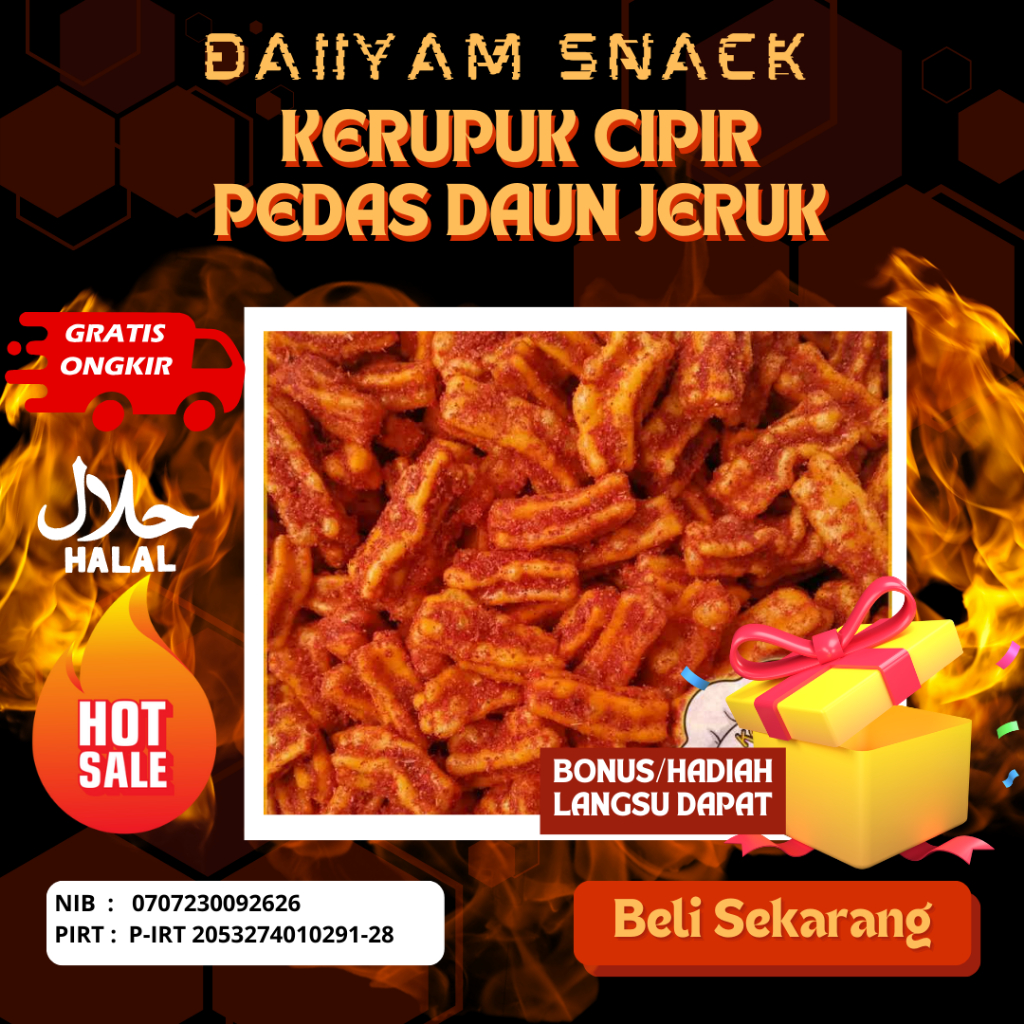 

Krupuk Cipir Pedas Daun Jeruk 1Kg