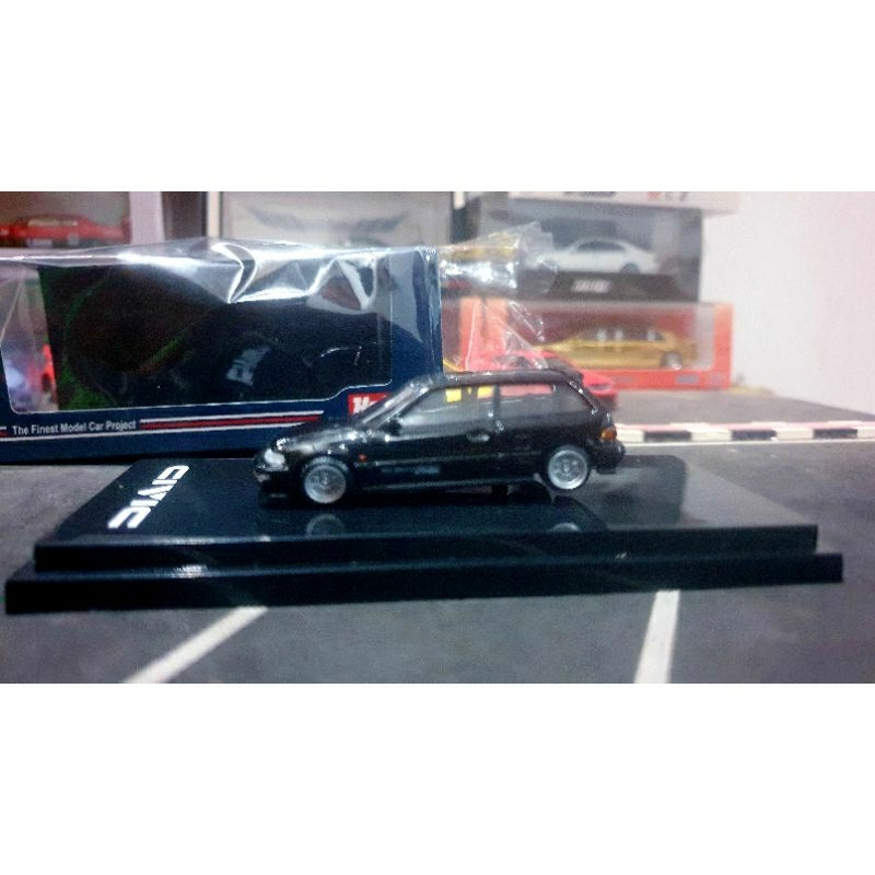 Diecast Hobby Japan Honda Civic EF9 sir II Customized version black Swap velg