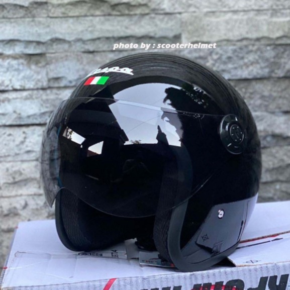 Helm Vespa Clasic + Kaca Bogo Original